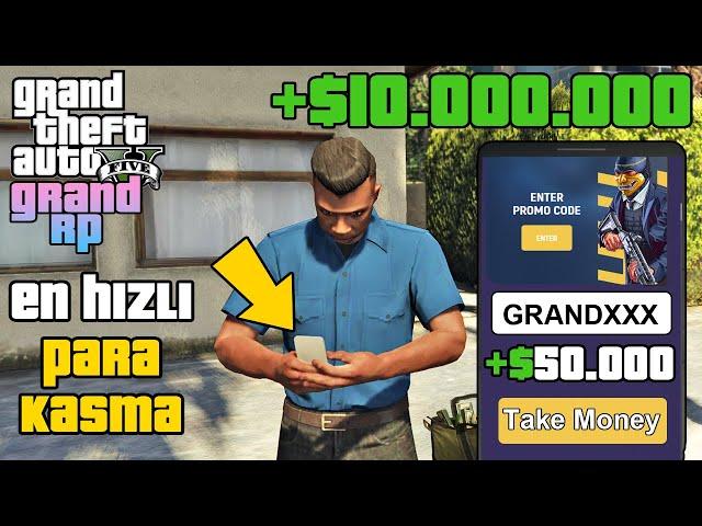 GTA 5 GRAND RP EN HIZLI PARA KASMA YÖNTEMİ ! 1 DAKİKADA 100.000$$