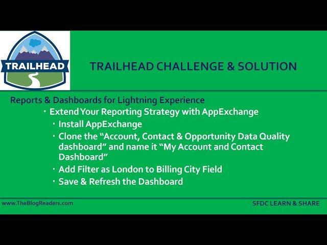 Reports & Dashboards for Lightning Experience - Trailhead Challenge