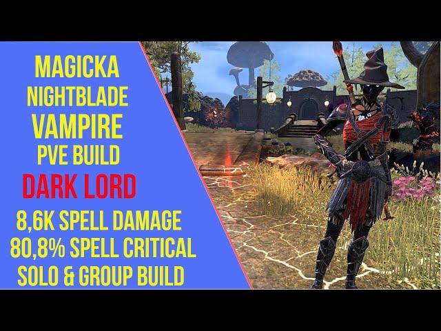 ESO Magicka Nightblade Vampire PVE Build - Dark Lord - Blackwood