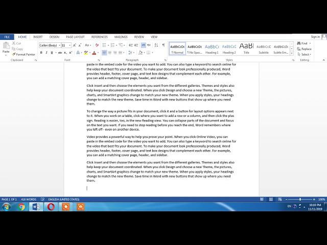 How to get a paragraph automatically for practice in MS Word