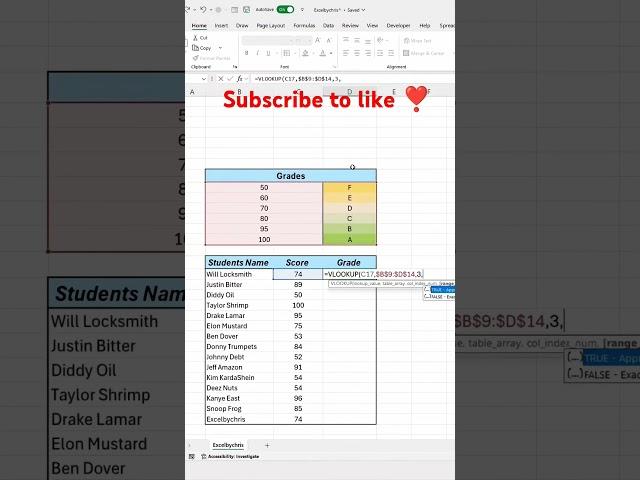 Excel Hack  #excel #shorts #excelformula