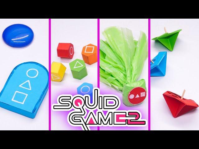 DIY ALL GAMES SQUID GAME 2 | paper craft ideas | how to make | school hacks