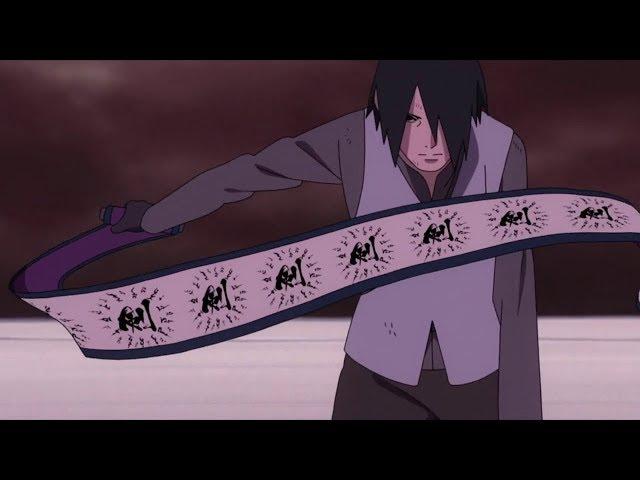 Sasuke uses Shuriken jutsu on Momoshiki [HD] | Sasuke vs Momoshiki