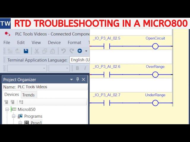 Troubleshooting RTD Inputs in Connected Components Workbench