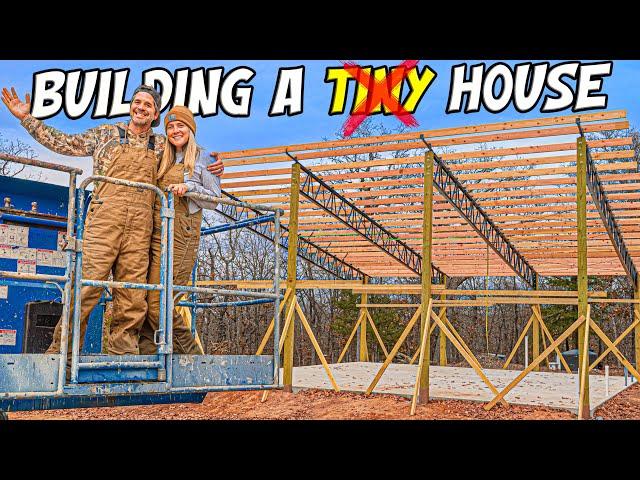 FRAMING THE ROOF of Our Dream House! DIY Couple / Steel Trusses