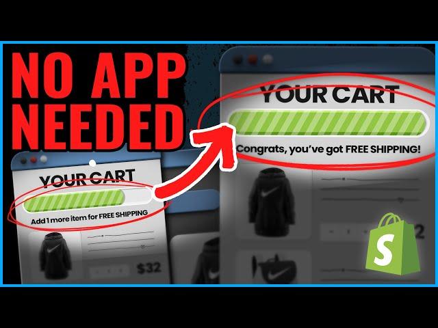 Customize Your Shopify Cart With A FREE SHIPPING Progress Bar (EASY + NO Apps)