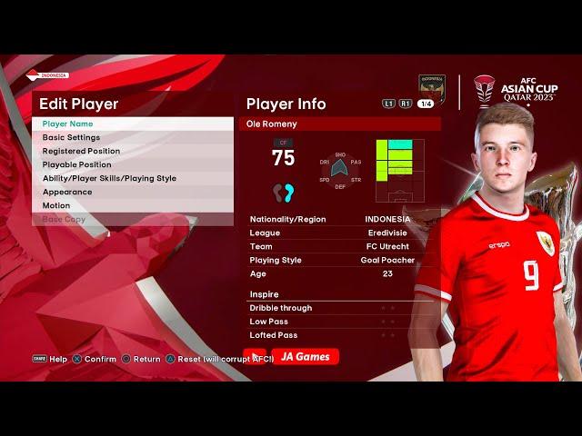 Facepack New Timnas Indonesia 2024 for  Football Life 2024 & PES 2021 (PC)