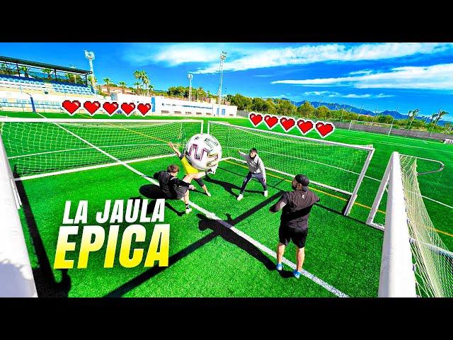  *JAULA 4 PORTERÍAS ÉPICA*  6 BALONES  ¡Retos de Fútbol!