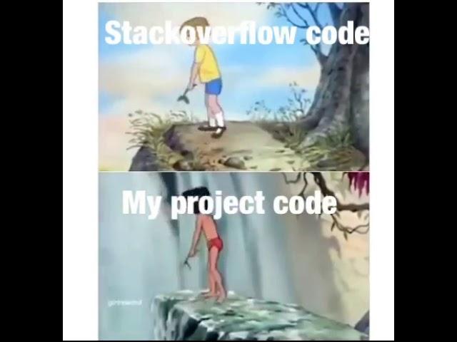 copying stackoverflow code. programming meme video