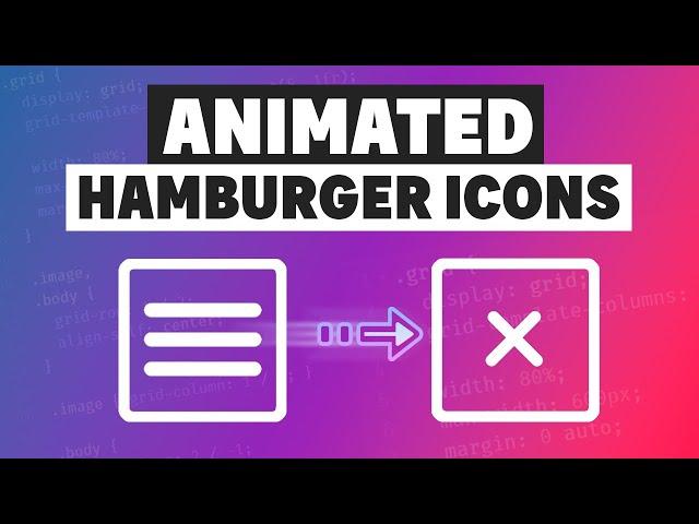 Basic, Intermediate & Pro animated hamburger icons