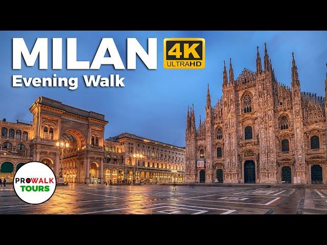 Milan  Evening Walking Tour - 4K60fps with Captions - Prowalk Tours Italy