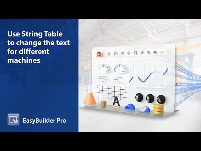 Weintek EasyBuilder Pro tutorial - 71. Use String Table to change the text for different machines