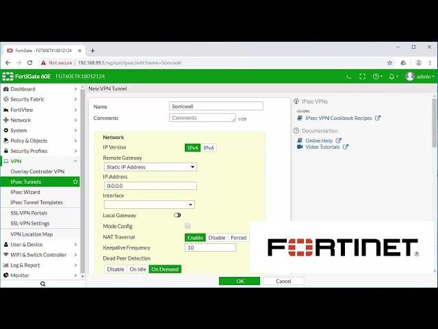 Fortinet: How to Setup a Route-Based IPSec VPN Tunnel on a FortiGate Firewall