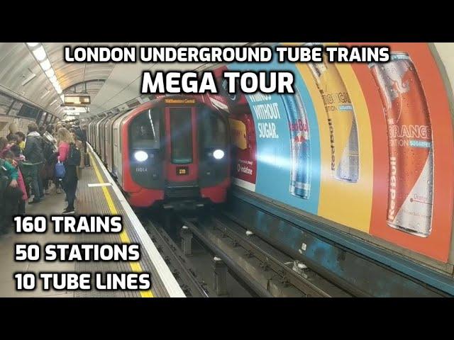 4K London Underground Tube Trains Mega Tour, 2 hours & 45 minutes, 160 trains, 50 stations, 10 lines