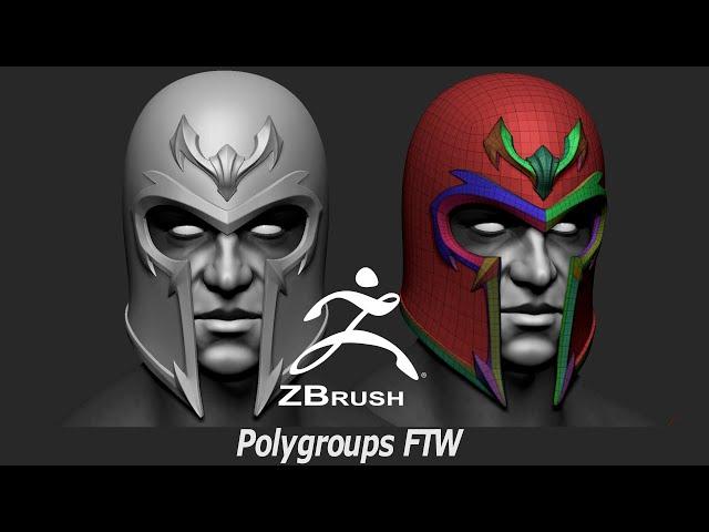 Magneto's Helmet Time Lapse: Using Polygroups for hard surface modeling