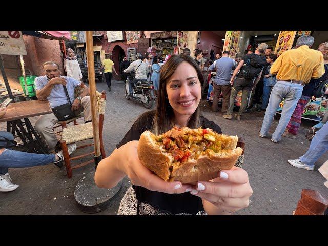 Trying Moroccan Street Food in Marrakech, Morocco 