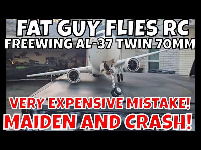 FREEWING AL-37 MAIDEN AND CRASH! PILOT ERROR by FGFRC #aviation #rc