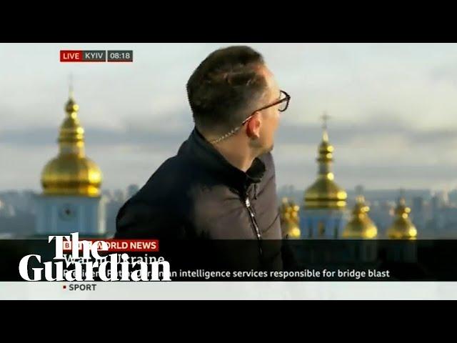 BBC correspondent in Kyiv interrupted as rockets strike Ukraine capital