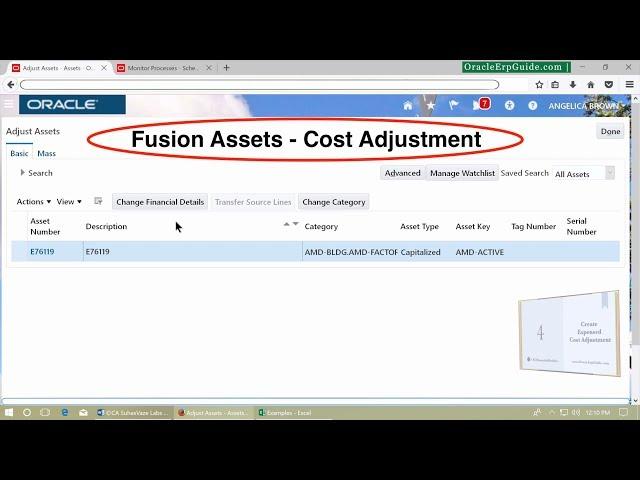 Oracle Fusion | FA Cost Adjustment | CA SUHAS VAZE | OracleErpGuide.com