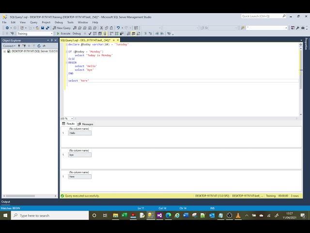 MS SQL tutorial demonstrating the use and rules of IF ELSE statements