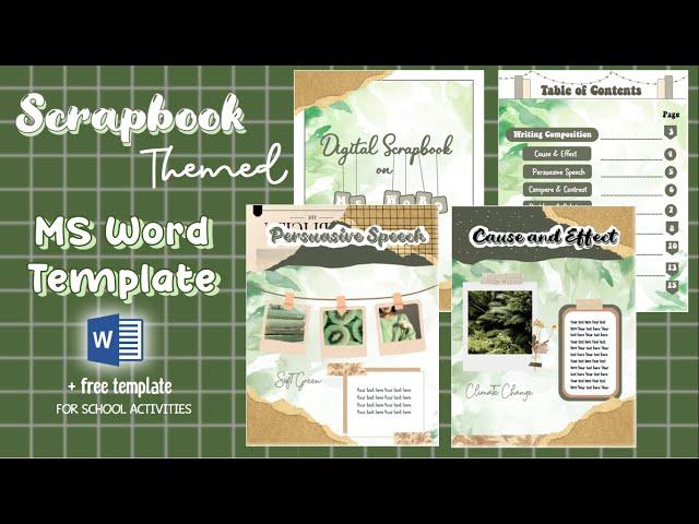 How to create a stunning MS Word Template scrapbook theme in just a few minutes! For School Activity