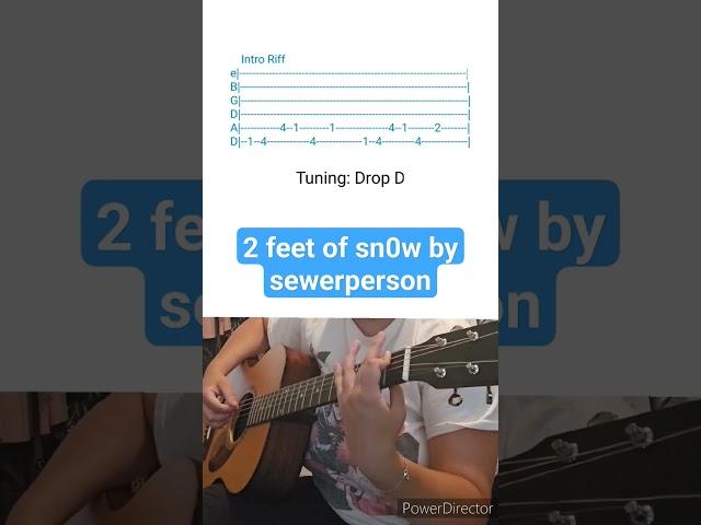 2 feet of sn0w by sewerperson- Acoustic Guitar Tab #shorts