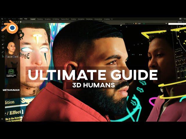 4 WAYS To Make 3D CHARACTERS In Under 17 MINS ! *ULTIMATE GUIDE* Blender, FaceGen, MetaHuman, CC3