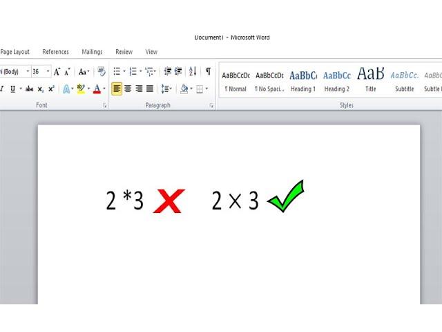 How to type multiplication symbols (signs) in Word | Write Multiplication in Word