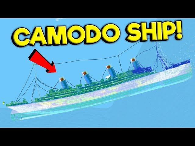 Sinking The Camodo Titanic with a Tsunami! - Floating Sandbox Gameplay