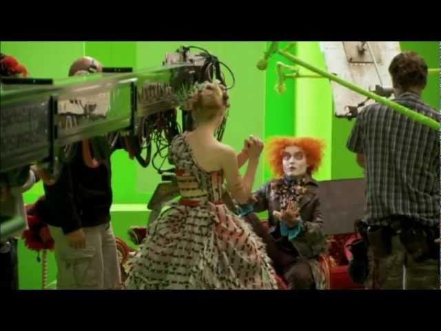 Johnny Depp changing into The Mad Hatter