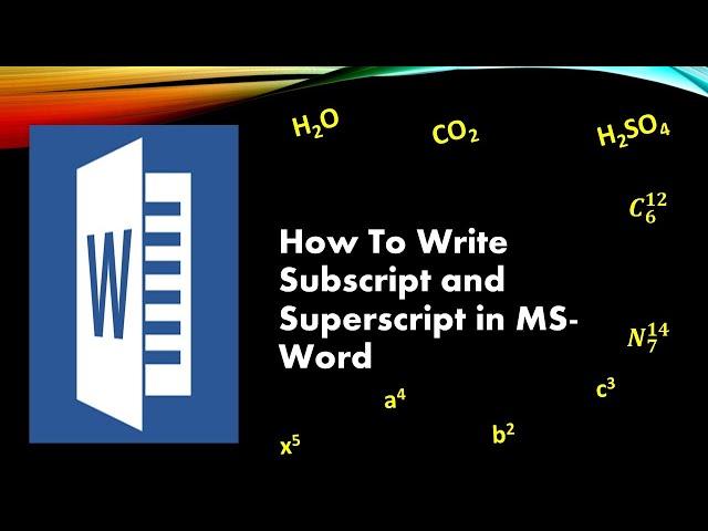 How To Write Subscript And Superscript In MS-Word | How To Write Subscript And Superscript Together