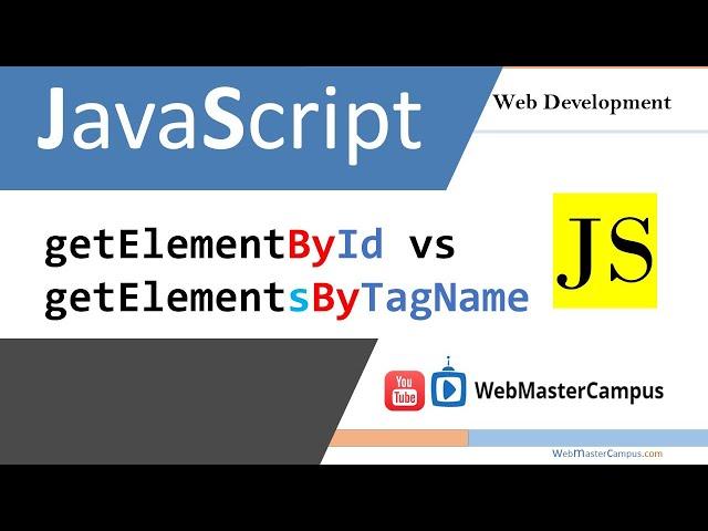 Javascript getElementsByTagName vs getElementById