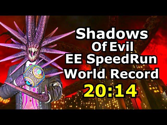 Shadows Of Evil Easter Egg SpeedRun World Record Solo 20:14 4k