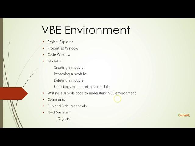 VBA Excel Macro - (4) - VBE Environment