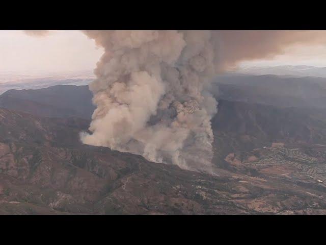 Authorities providing update on Airport Fire burning in Trabuco Canyon, Orange County.