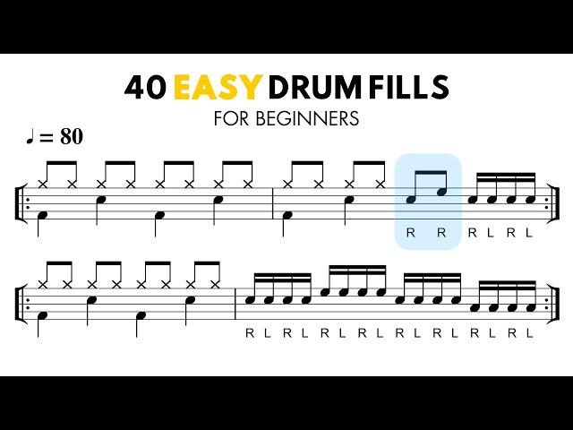 40 Easy Drum Fills for Beginners — Play-Along Exercises 