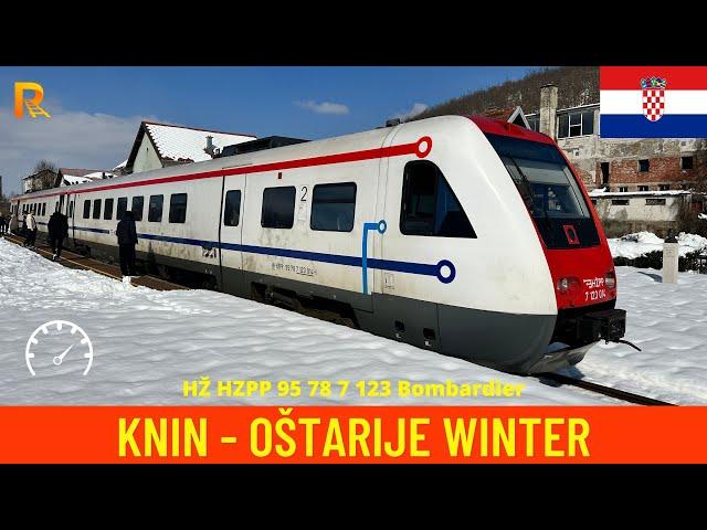 Split Zagreb (part 2) Cab Ride Knin - Oštarije (Croatian Railways) Winter train drivers view 4K