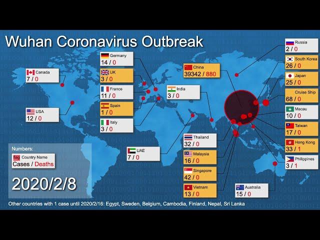 Wuhan Coronavirus Spread World Map: Recent (2/16) Cases & Deaths By Country Over Time