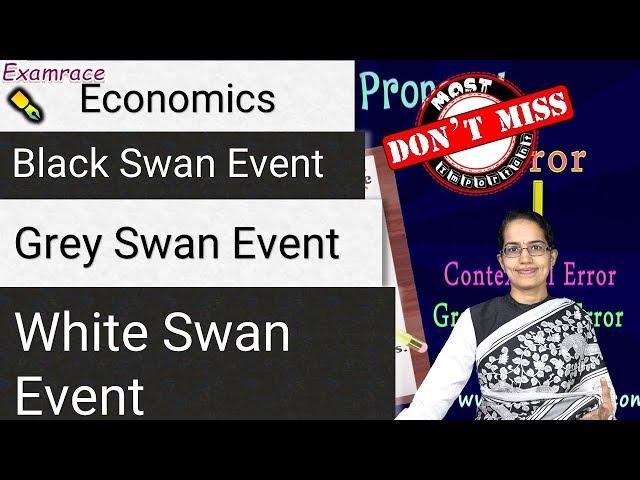 Black Swan, Grey Swan Event & White Swan Event: Predictable to Unpredictable|Economics of Recession