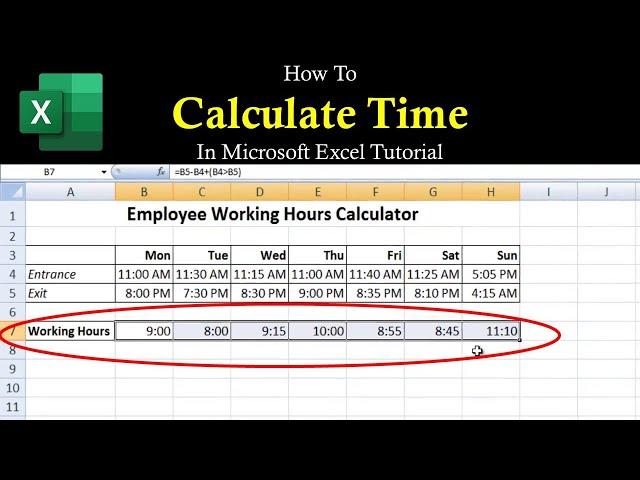 How to Calculate Time in Microsoft Excel 2016 Tutorial | The Teacher