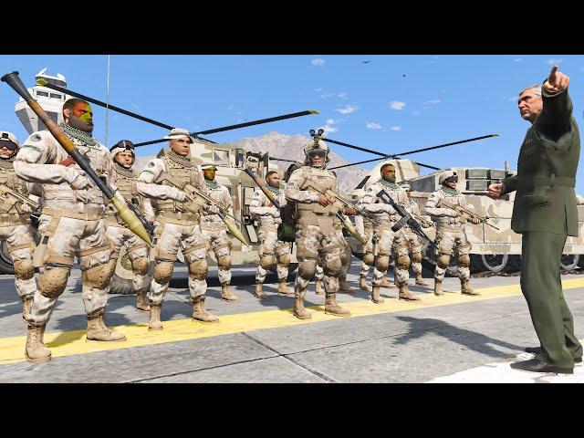 GTA 5 - Franklin Joins The ArmyEPIC Terrorists vs Army Missions(Terrorists Invades San Andreas )