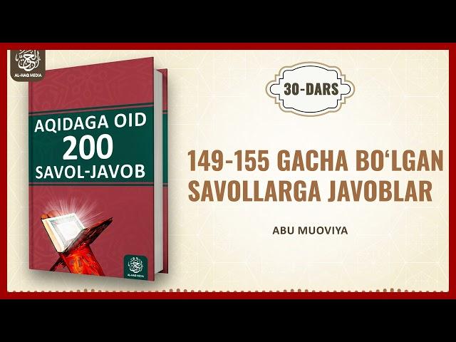 30-DARS || AQIDA DARSI || ABU MUOVIYA