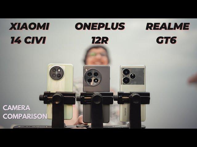 Realme GT6 vs OnePlus 12R vs Xiaomi 14 CIVI | Camera Comparison