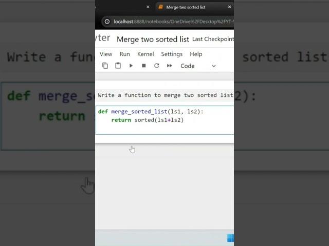 Merge two sorted lists in Python #shorts #coding #technology #education