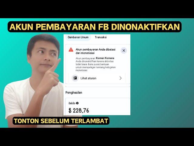 Tonton Sebelum Terlambat!, Akun Pembayaran Facebook Dinonaktifkan Karena Aktifitas Tidak biasa