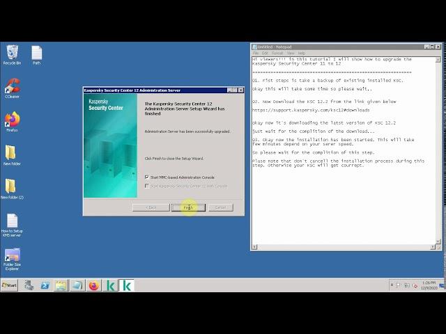 How to upgrade the Kaspersky Security Center 11 to version 12.2