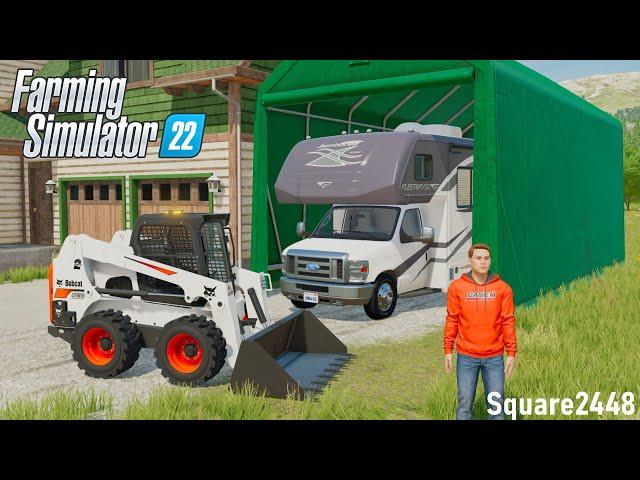 Building RV Port! (Building Gravel Pad) | FS22 Landscaping