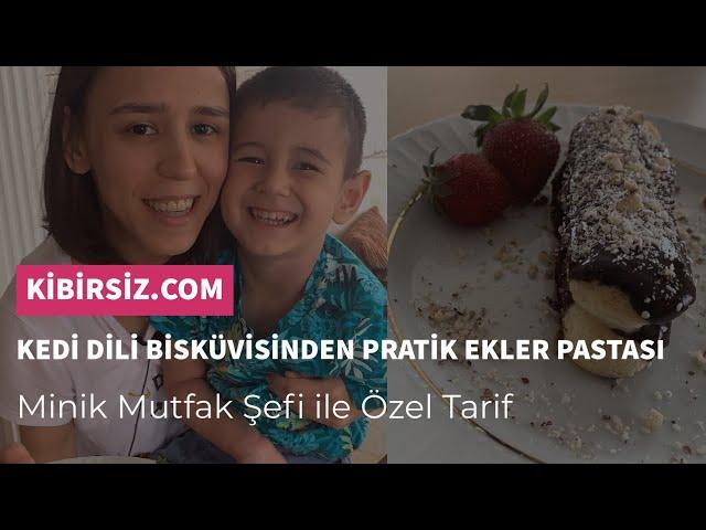 Kedi Dili Bisküvisiyle Pratik Ekler Pastası | Kibirsiz.com