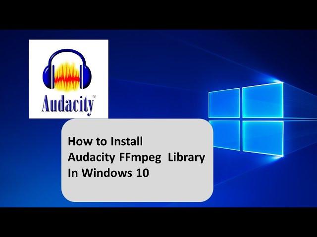 How to install FFMPEG Library for AUDACITY.