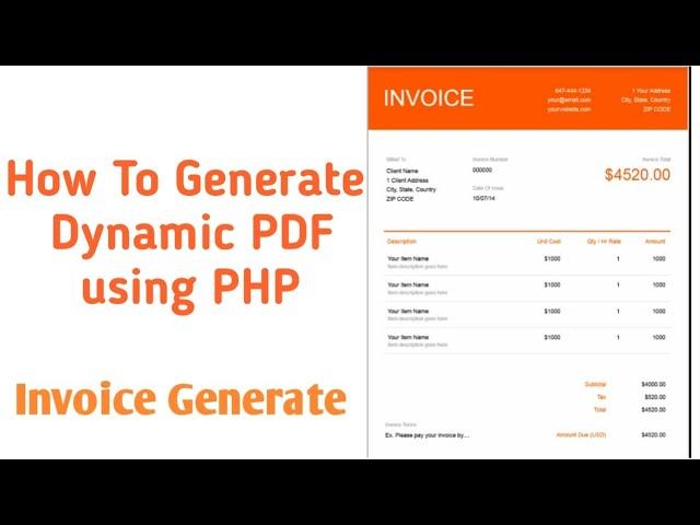 Generate Dynamic PDF FILES in PHP from database |How to generate dynamic invoice File from HTML/ PHP